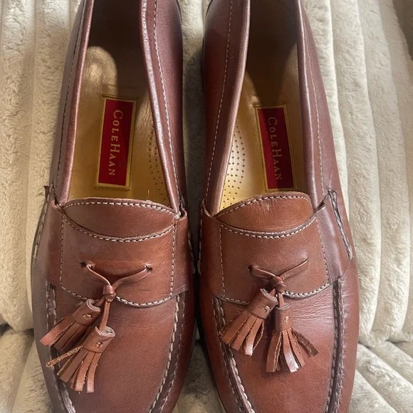 Cole Haan Pinch Tassel Loafers Men's Brown Leather Slip On Dress Shoes Size 11 - Picture 3 of 10